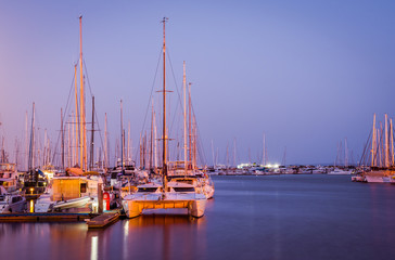 Marina at night