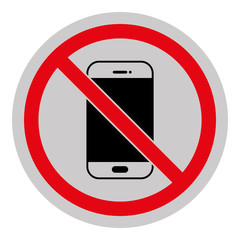 Smartphone verboten - Schild - Piktogramm - grau schwarz rot