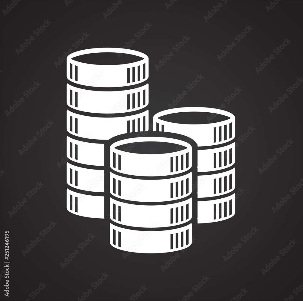 Poster coin icons set on white background for graphic and web design, modern simple vector sign. internet c