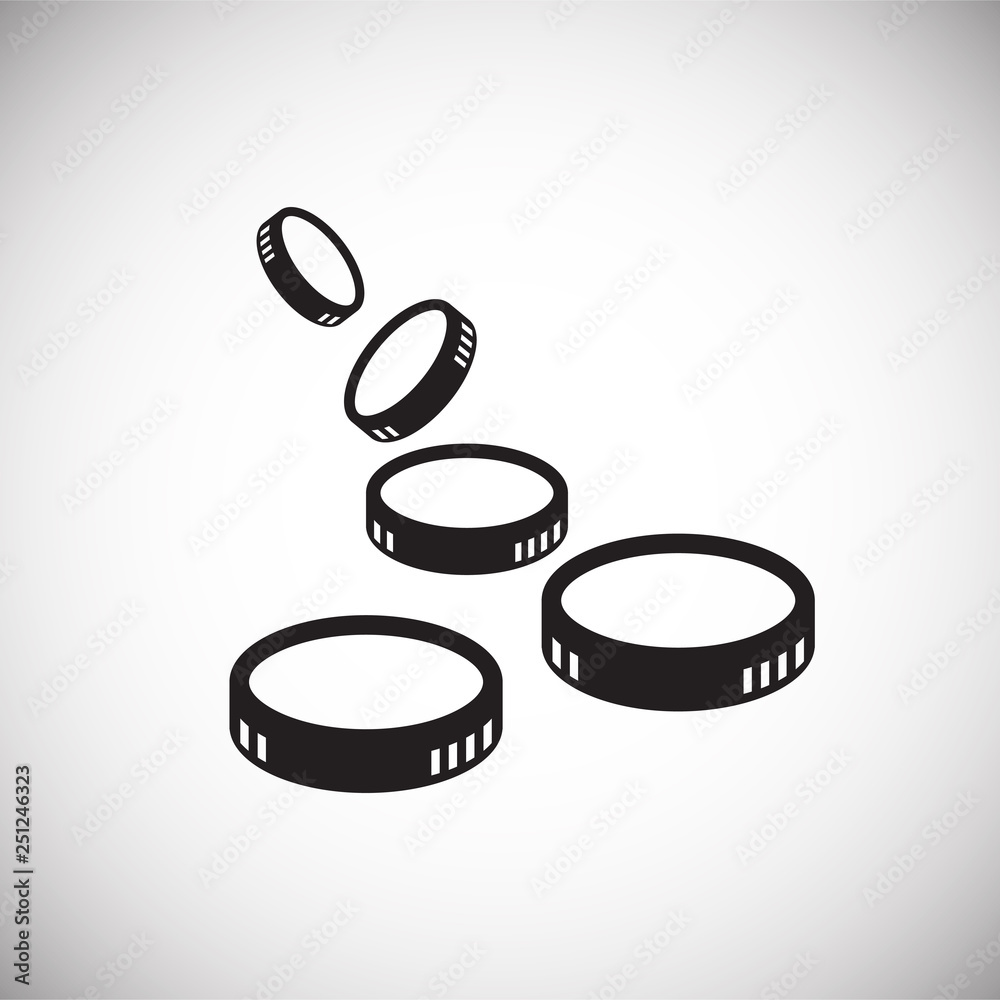 Poster coin icons set on white background for graphic and web design, modern simple vector sign. internet c