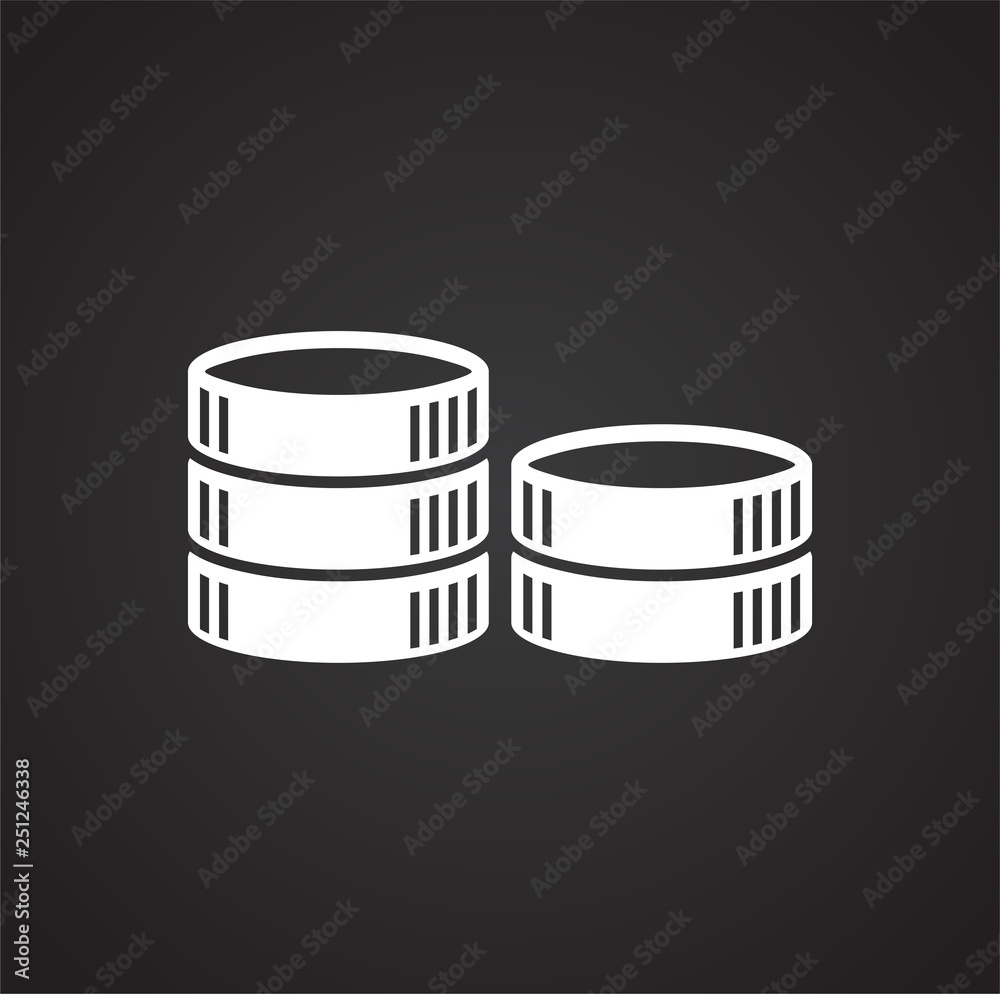 Poster coin icons set on white background for graphic and web design, modern simple vector sign. internet c