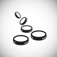 Coin icons set on white background for graphic and web design, Modern simple vector sign. Internet concept. Trendy symbol for website design web button or mobile app