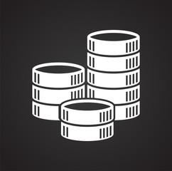 Coin icons set on white background for graphic and web design, Modern simple vector sign. Internet concept. Trendy symbol for website design web button or mobile app