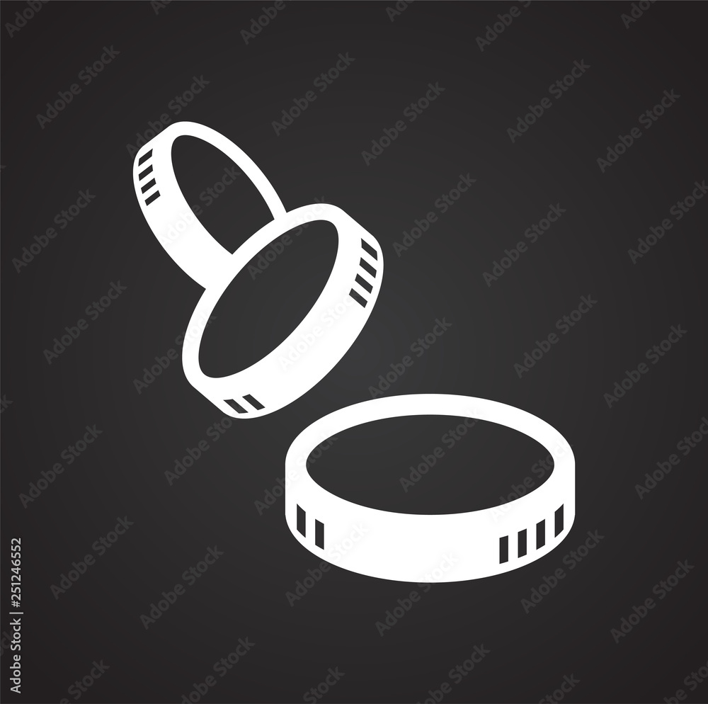 Poster coin icons set on white background for graphic and web design, modern simple vector sign. internet c