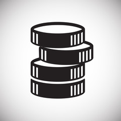 Coin icons set on white background for graphic and web design, Modern simple vector sign. Internet concept. Trendy symbol for website design web button or mobile app