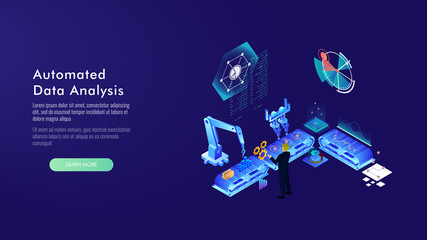 Automated Data Analysis concept vector illustration