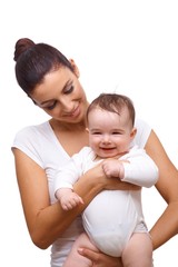 Portrait of mother and baby boy