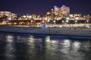 Santa Monica viewed from Santa Monica Pier by Night