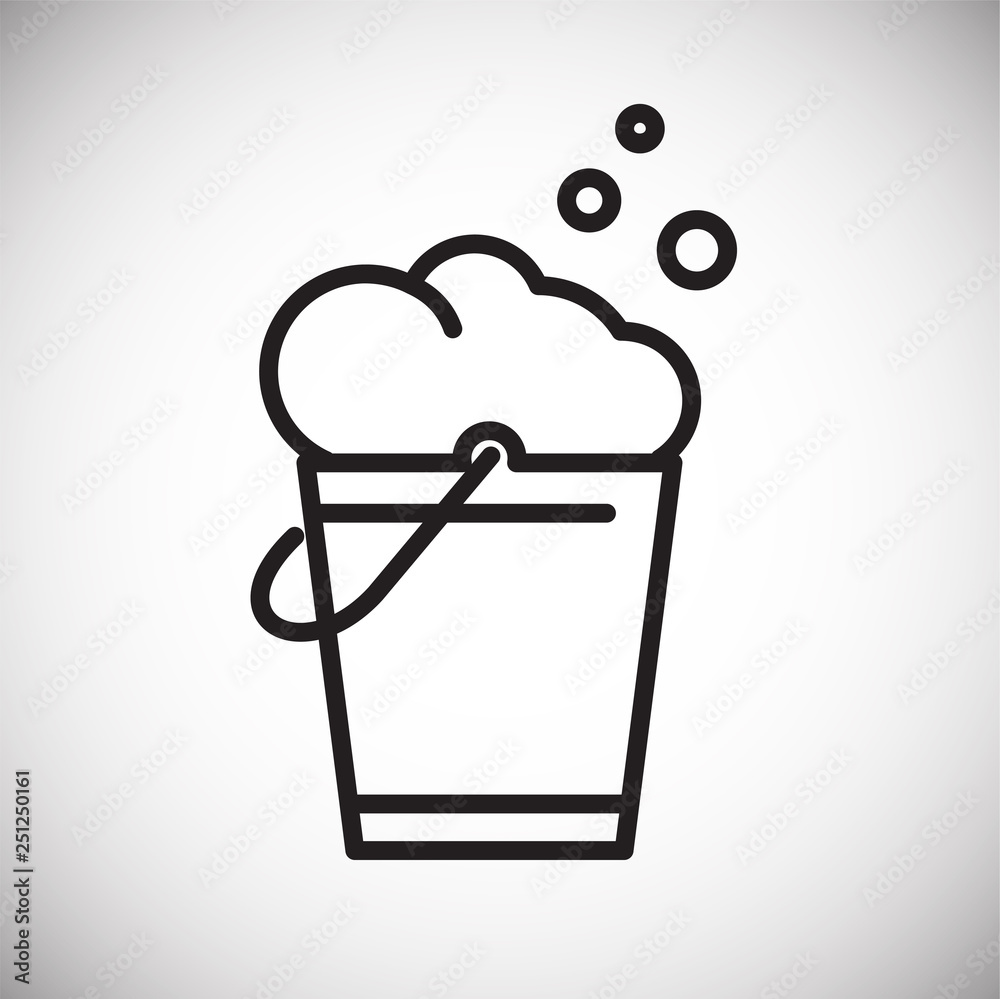 Poster Bucket line icon on white background for graphic and web design, Modern simple vector sign. Internet concept. Trendy symbol for website design web button or mobile app