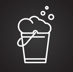 Bucket line icon on black background for graphic and web design, Modern simple vector sign. Internet concept. Trendy symbol for website design web button or mobile app