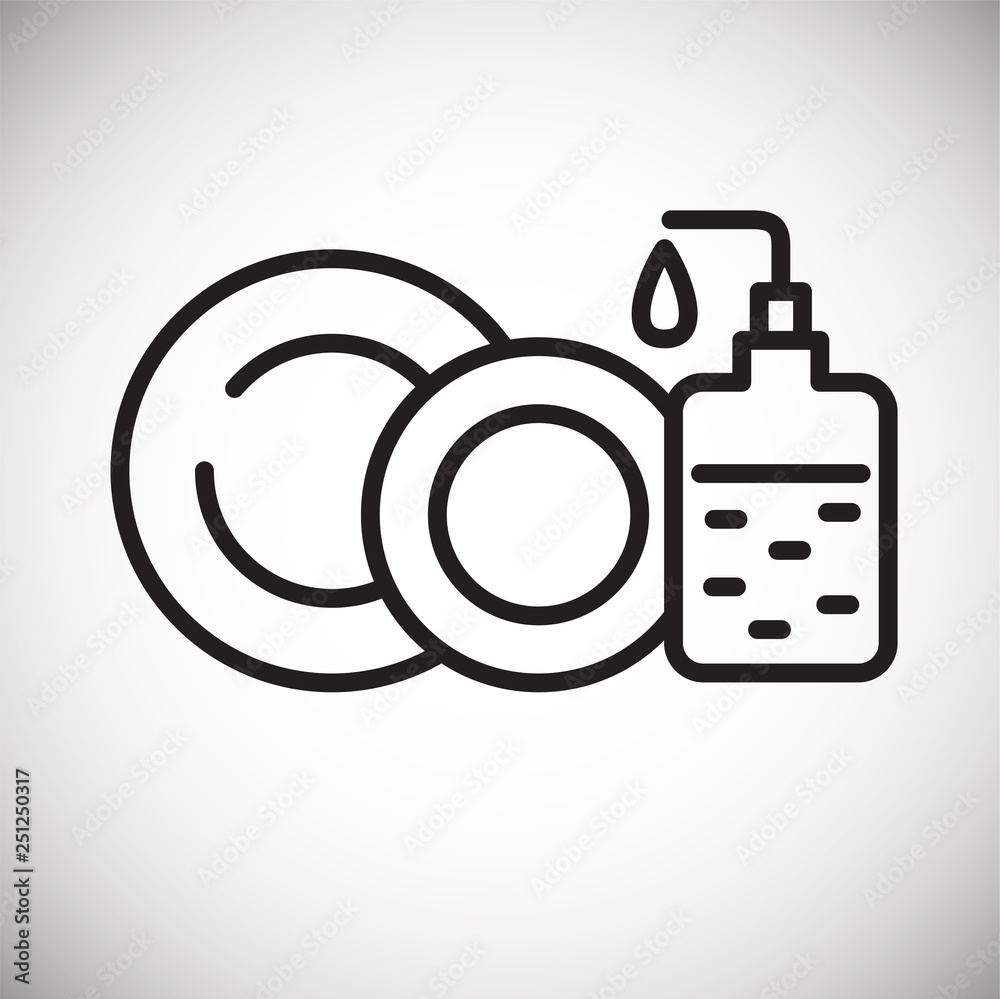 Poster glassware cleaning line icon on white background for graphic and web design, modern simple vector si