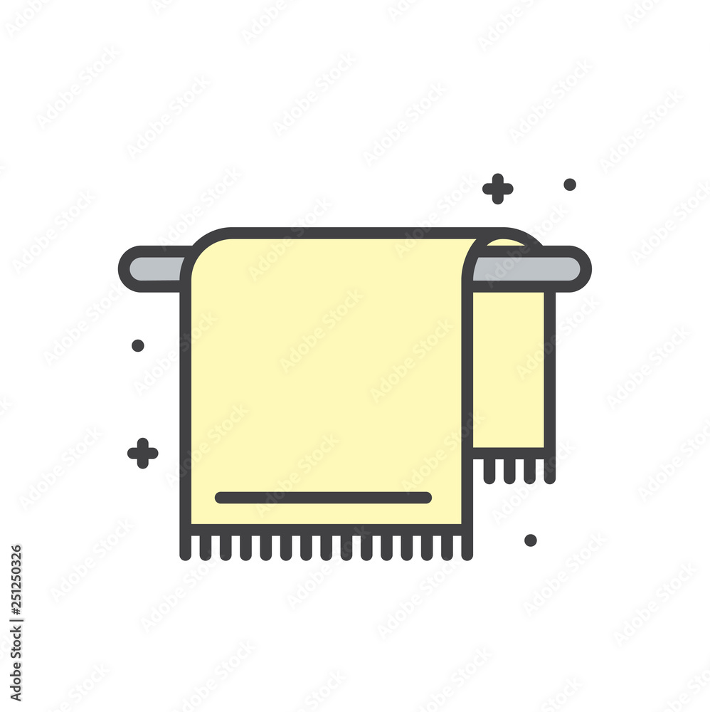 Poster bathroom line icon on white background for graphic and web design, modern simple vector sign. intern