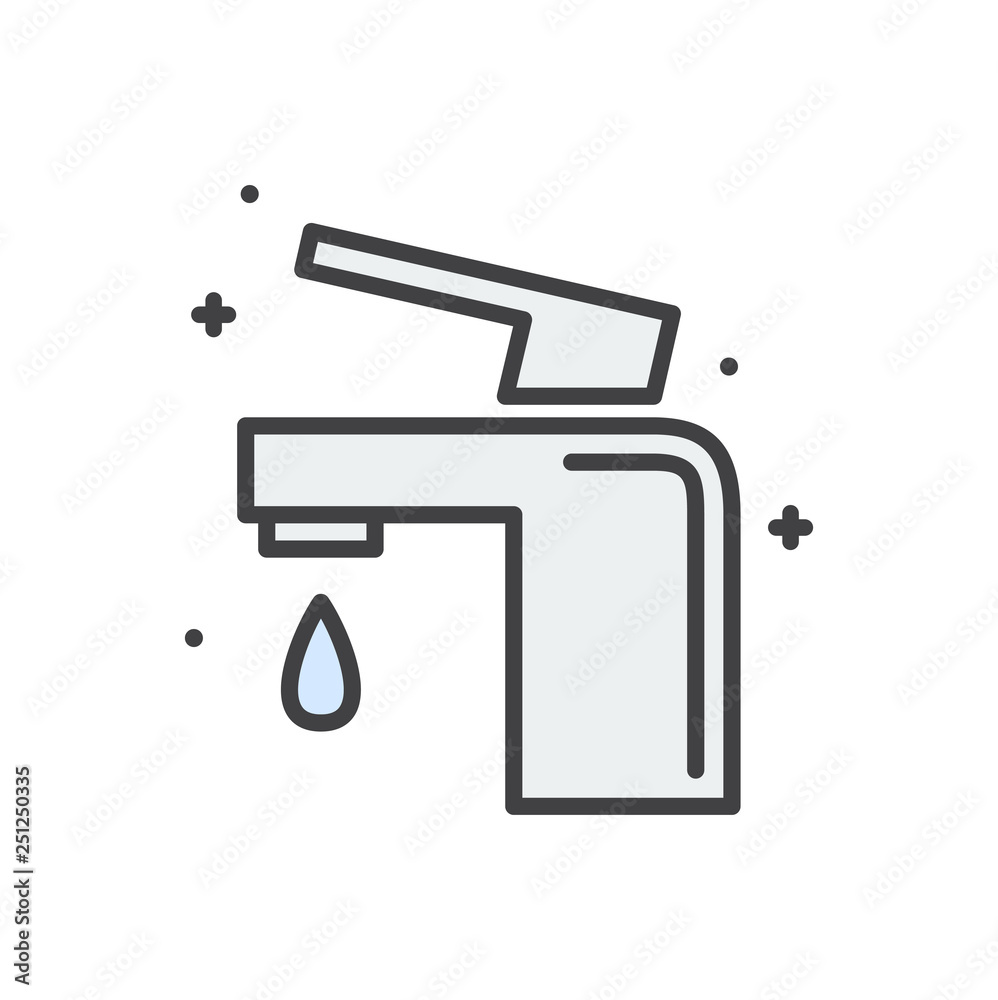 Poster water valve line icon on white background for graphic and web design, modern simple vector sign. int