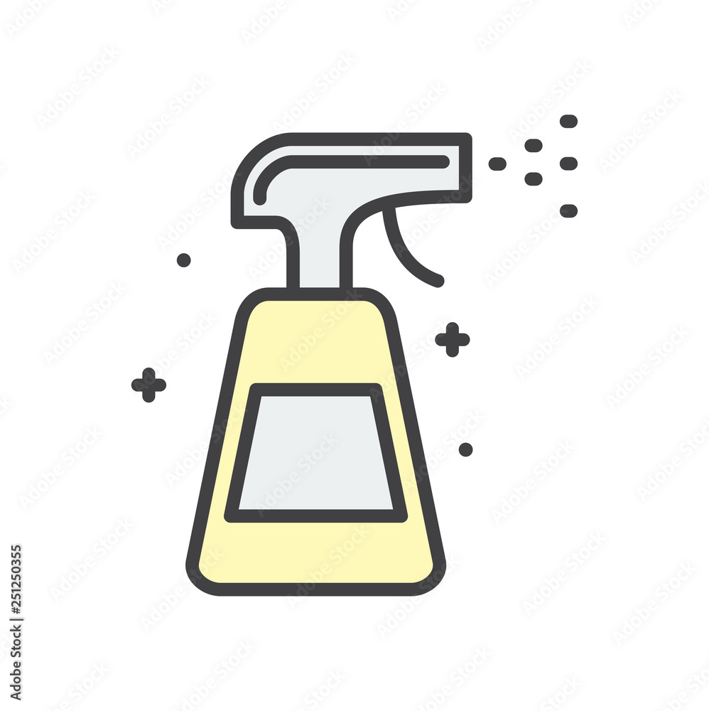 Poster Cleaning agents line icon on white background for graphic and web design, Modern simple vector sign. Internet concept. Trendy symbol for website design web button or mobile app
