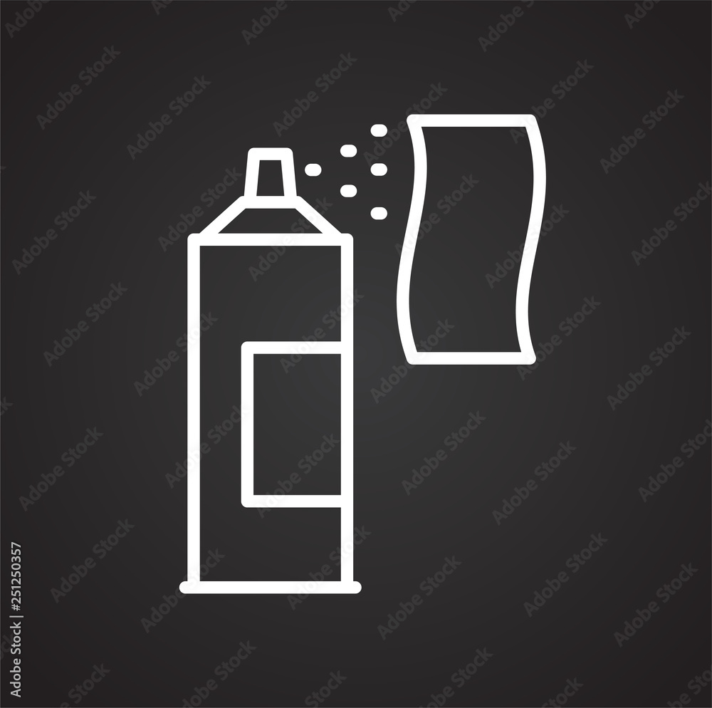 Poster Cleaning agents line icon on black background for graphic and web design, Modern simple vector sign. Internet concept. Trendy symbol for website design web button or mobile app