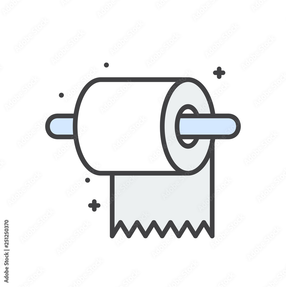 Poster toilet line icon on white background for graphic and web design, modern simple vector sign. internet