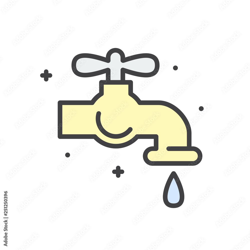 Poster water valve line icon on white background for graphic and web design, modern simple vector sign. int