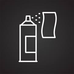 Cleaning agents line icon on black background for graphic and web design, Modern simple vector sign. Internet concept. Trendy symbol for website design web button or mobile app
