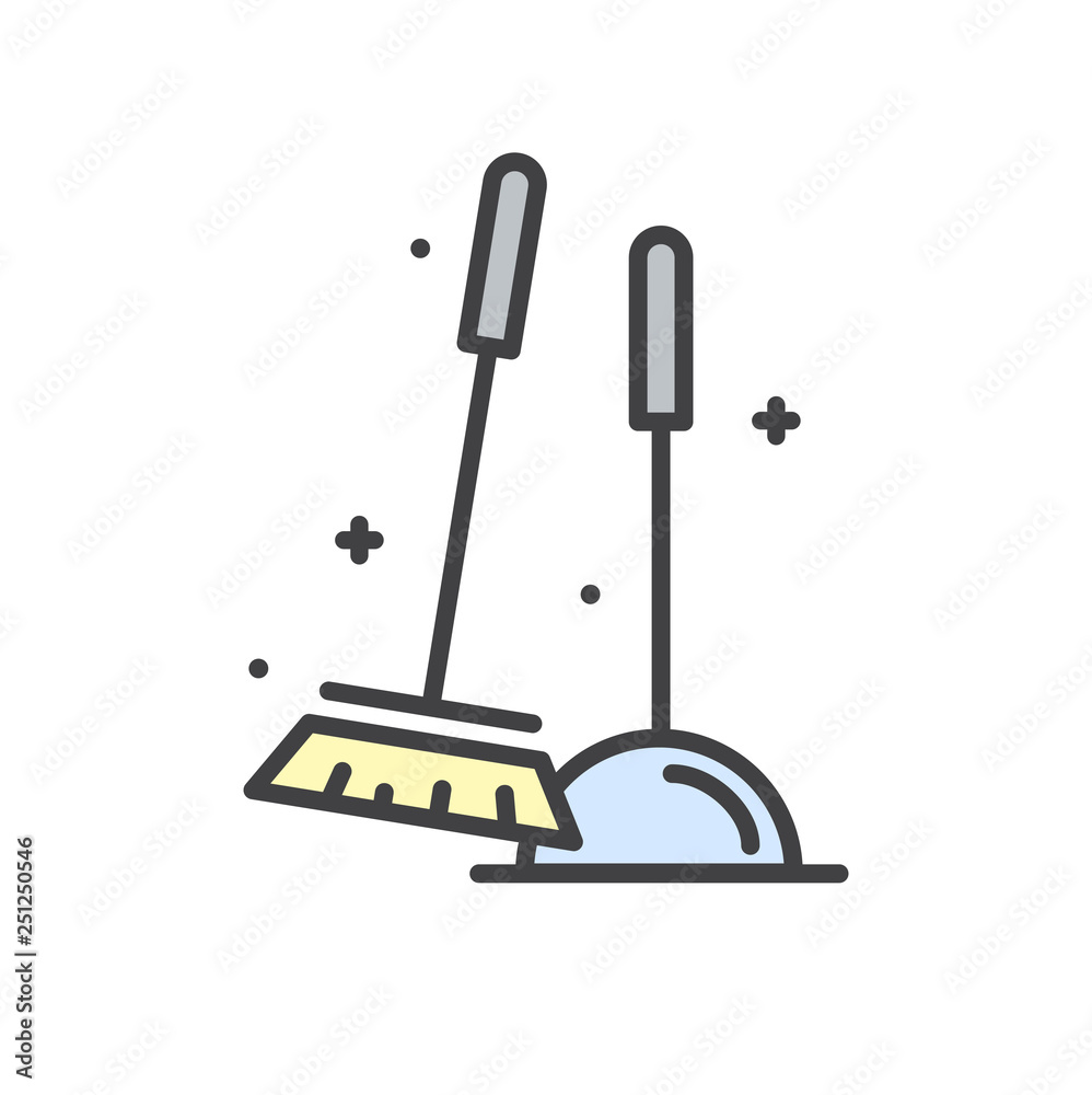Poster Brush line icon on white background for graphic and web design, Modern simple vector sign. Internet concept. Trendy symbol for website design web button or mobile app