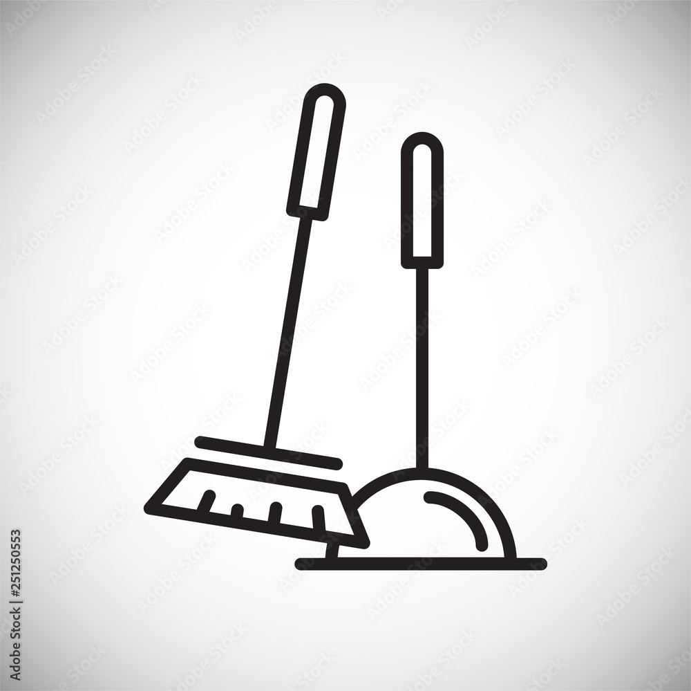 Poster Brush line icon on white background for graphic and web design, Modern simple vector sign. Internet concept. Trendy symbol for website design web button or mobile app