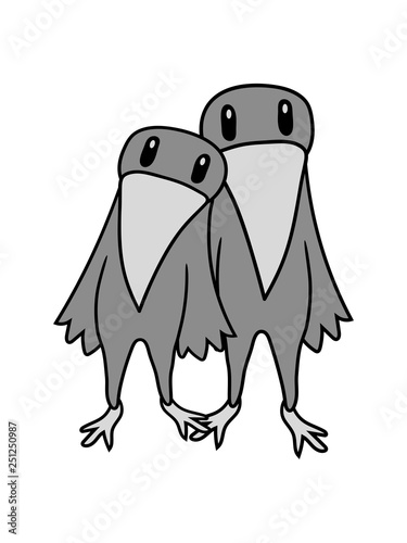 Fototapete Paar Parchen Liebe Verliebt 2 Freunde Team Krahe Rabe Vogel Kuken Vogelchen Comic Cartoon Suss Niedlich Clipart Design Cool Gemalt Style O Mat