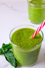 Green detox smoothie with spinach 