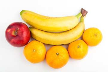 Fototapeta na wymiar apples close up. bananas close up. fruit assortment