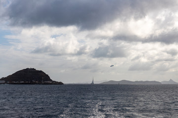 Saint Vincent and the Grenadines, Canouan, plane landing