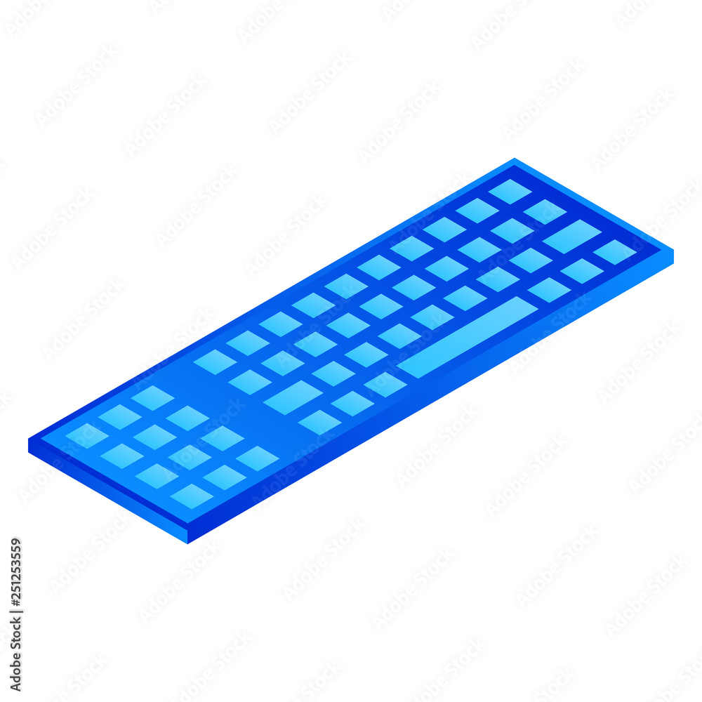 Poster computer keyboard icon. isometric of computer keyboard vector icon for web design isolated on white 