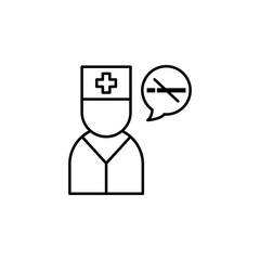 doctor, no smoking, warming, healthcare icon. Element of quit smoking for mobile concept and web apps icon. Thin line icon for website design and development, app development