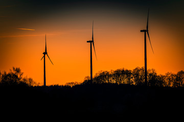 Windkraftanlage Landschaft Sonnenuntergang