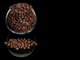 Coffee beans in glassware