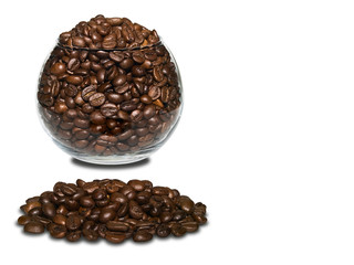 Coffee beans in glassware