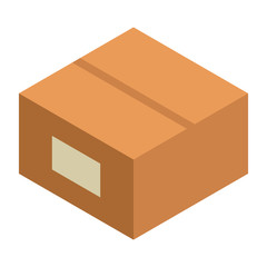 Carton box icon. Isometric of carton box vector icon for web design isolated on white background