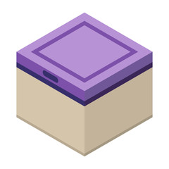 Plastic square box icon. Isometric of plastic square box vector icon for web design isolated on white background