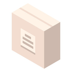 Delivery carton box icon. Isometric of delivery carton box vector icon for web design isolated on white background