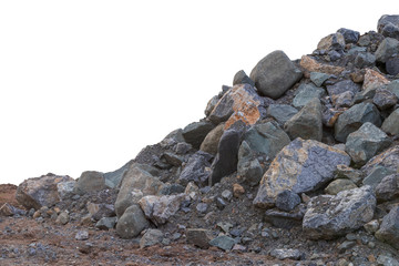 Isolate small and large granite blocks.