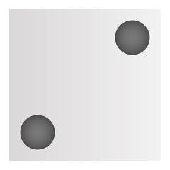 Two point dice icon. Cartoon of two point dice vector icon for web design isolated on white background