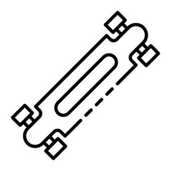 Longboard icon. Outline longboard vector icon for web design isolated on white background