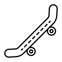 Side of skateboard icon. Outline side of skateboard vector icon for web design isolated on white background