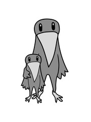 kind junges nachwuchs familie papa mama sohn tochter 2 freunde team paar rabe krähe vogel küken vögelchen comic cartoon süß niedlich clipart design cool gemalt