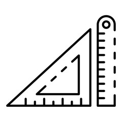 Architectural ruler icon. Outline architectural ruler vector icon for web design isolated on white background