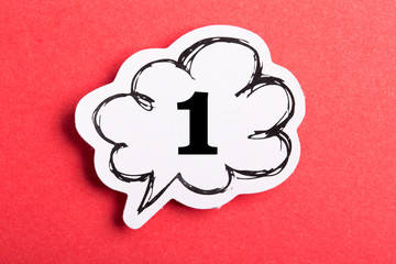 Number One Speech Bubble On Red