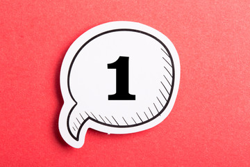 Number One Speech Bubble On Red