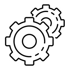 Cog wheel icon. Outline cog wheel vector icon for web design isolated on white background