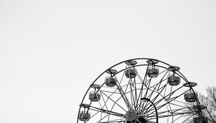 vintage ferris wheel in the winter sky