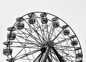 vintage ferris wheel in the winter sky