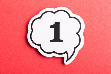 Number One Speech Bubble On Red