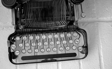old typewriter isolated on white background