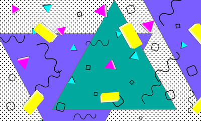 Pop art color background. Memphis pattern